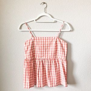 Wild Fable Gingham Sleeveless Peplum Top